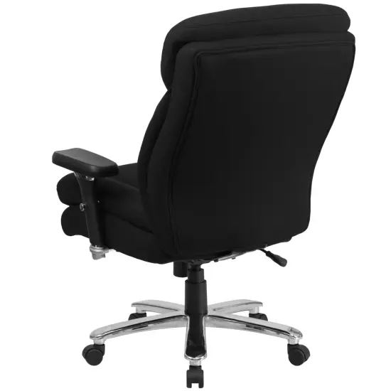Emma and Oliver 24/7 400 lb. Big & Tall High Back Swivel Ergonomic Office Chair with Lumbar Knob Black LeatherSoft {9}
