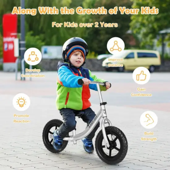 Aluminum Adjustable No Pedal Balance Bike for Kids-Black {6}