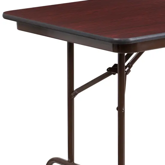 Emma and Oliver 6-Foot High Pressure Mahogany Laminate Folding Banquet Table {5}