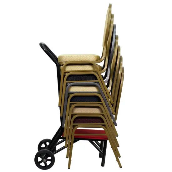 Emma and Oliver Banquet Chair / Stack Chair Dolly Black {4}