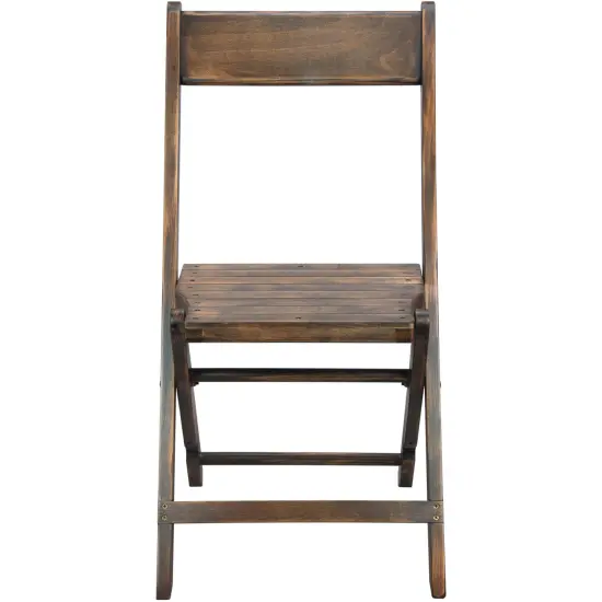 Emma and Oliver 2-pack Slatted Wood Folding Wedding Chair Antique Black {2}