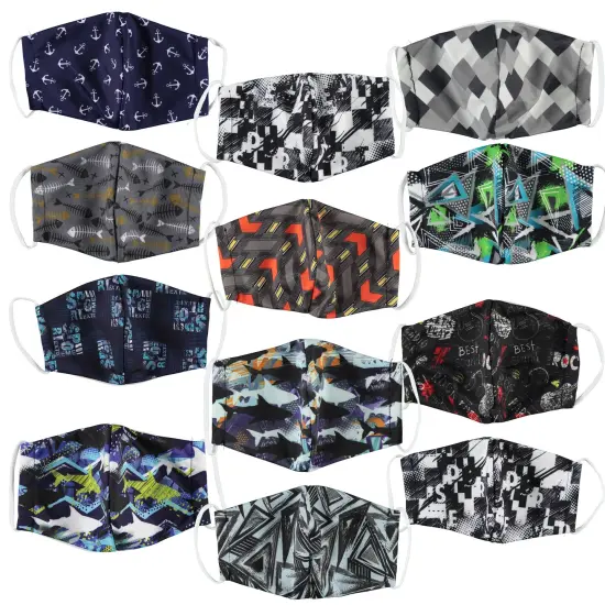 6-Pack: Men's Reusable Machine Washable Masks Mystery (3 Solid + 3 Prints) {1}