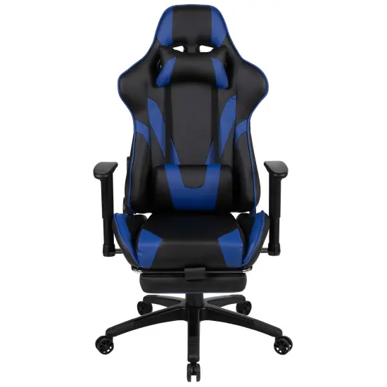 Emma and Oliver Z300 Gaming Racing Office Ergonomic PC Chair with Reclining Back and Footrest Blue {3}