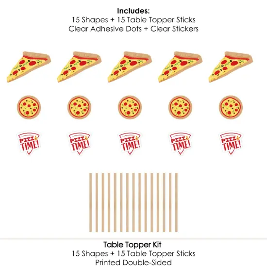 Big Dot of Happiness Pizza Party Time - Baby Shower or Birthday Party Centerpiece Sticks - Table Toppers - Set of 15 {7}