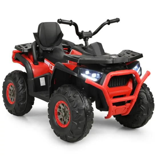 12 V Kids Electric Four Wheeler with 2 Powerful Drive Motors and Wear-Resistant Wheels Black {8}