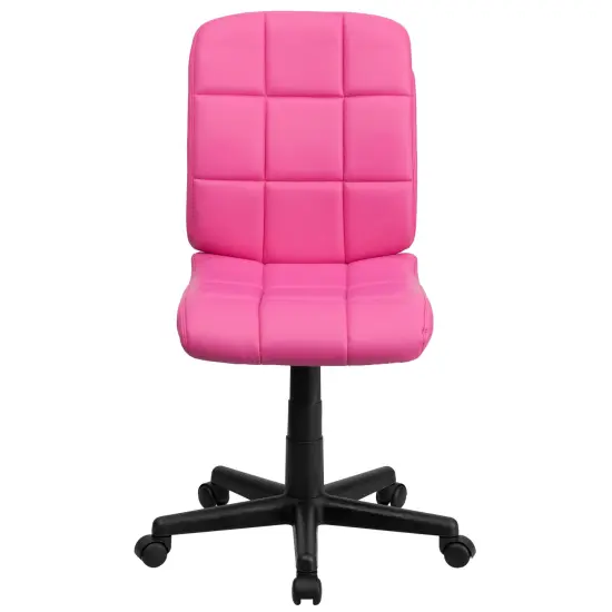 Emma and Oliver Mid-Back Quilted Vinyl Swivel Task Office Chair Pink {3}