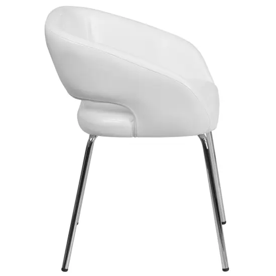 Emma and Oliver Contemporary LeatherSoft Side Reception Chair White {5}
