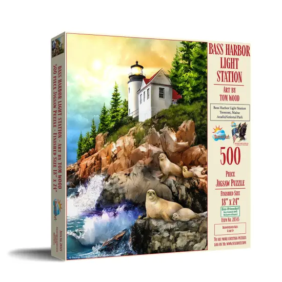 Sunsout Bass Harbor Light Station 500 pc Jigsaw Puzzle 28545 {3}