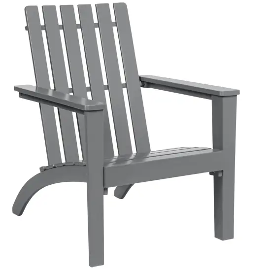 Costway Patio Adirondack Chair Acacia Wood Lounge Armrest Garden Deck White\Black\Gray {9}