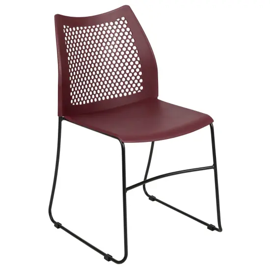 Emma and Oliver Home and Office Sled Base Stack Chair with Air-Vent Back - Guest Chair {1}