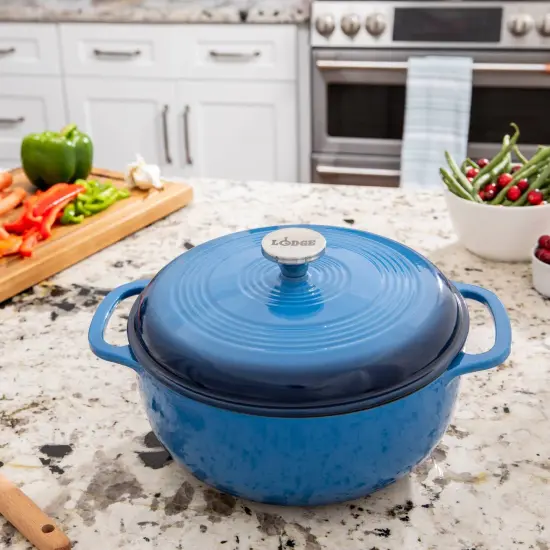 Lodge Enameled 6qt Dutch Oven - Blue {5}