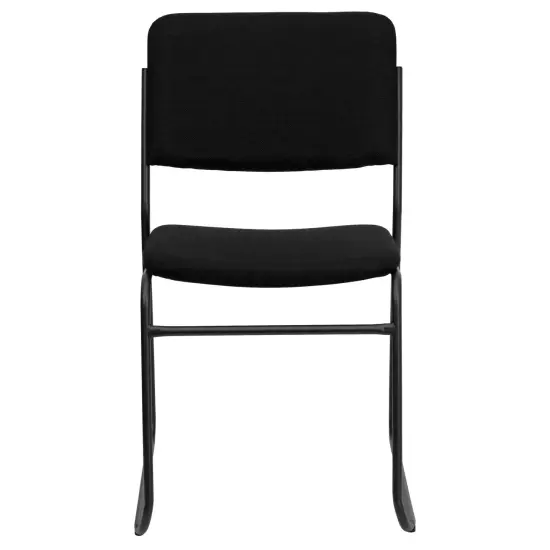 Emma and Oliver 5 Pack 500 lb. Capacity High Density Stacking Chair with Sled Base BlackFabric/Black {3}