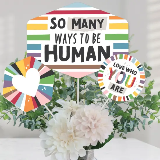 Big Dot of Happiness So Many Ways to Be Human - Pride Party Centerpiece Sticks - Table Toppers - Set of 15 {1}