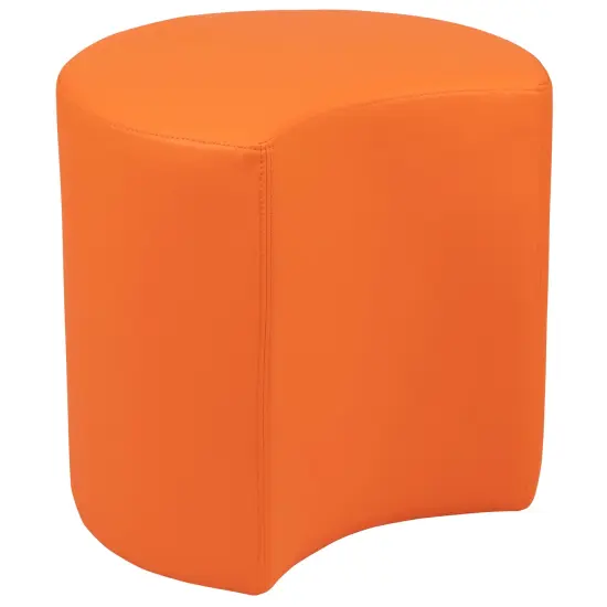 Emma and Oliver 18"H Soft Seating Flexible Moon Backless Chair for Classrooms and Common Spaces Orange {2}