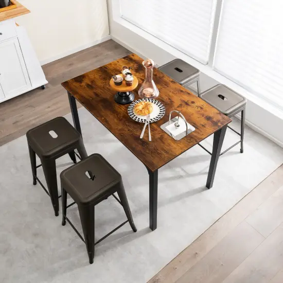 24 Inch Set of 4 Style Counter Height Barstool Stackable Chair Gun {3}