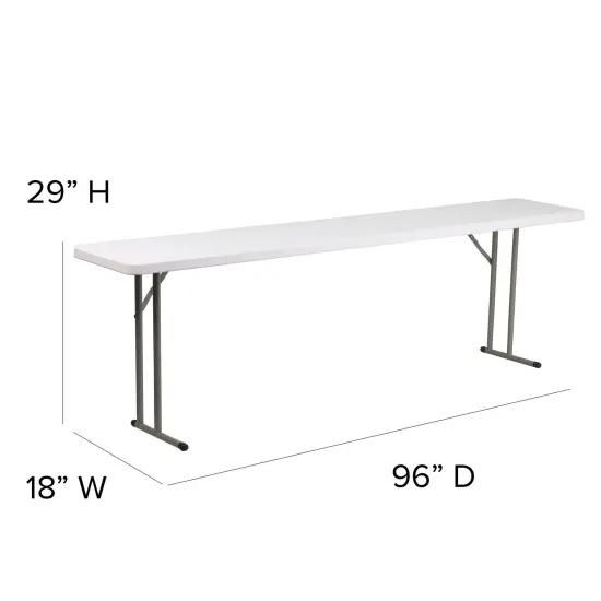 Emma and Oliver 8-Foot Plastic Folding Training Table Granite White {4}