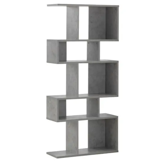 5 Cubes Ladder Shelf Corner Bookshelf Display Rack Bookcase Grey {8}