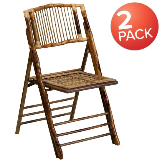 Emma and Oliver Bamboo Folding Chairs |&nbsp;Set of 2 Bamboo Wood Folding Chairs {5}