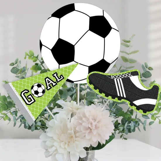 Big Dot of Happiness Goaaal - Soccer - Baby Shower or Birthday Party Centerpiece Sticks - Table Toppers - Set of 15 {1}