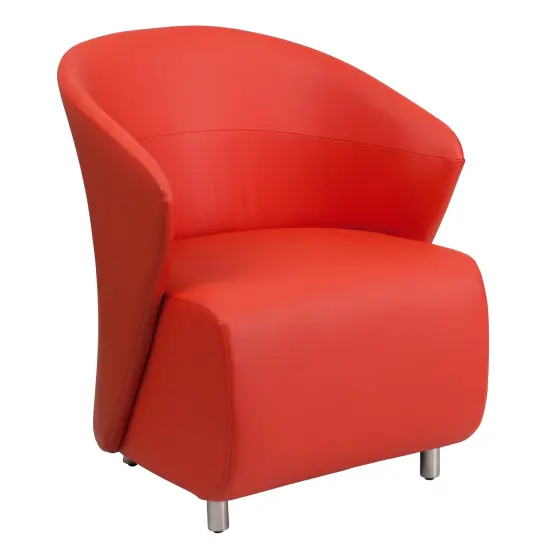 Emma and Oliver Home Office Curved Barrel Back Lounge Chair Red {1}
