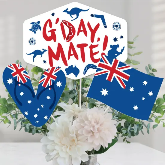 Big Dot of Happiness Australia Day - G'Day Mate Aussie Party Centerpiece Sticks - Table Toppers - Set of 15 {1}