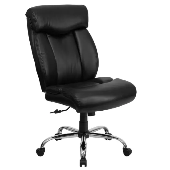 Emma and Oliver 400 lb. Big & Tall High Back Full Headrest Ergonomic Office Chair w/ Chrome Base Black Fabric {7}
