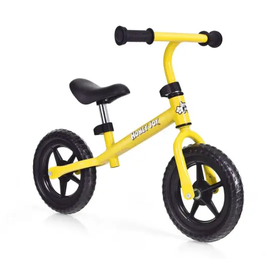 Kids No Pedal Balance Bike with Adjustable Handlebar and Seat Red {7}