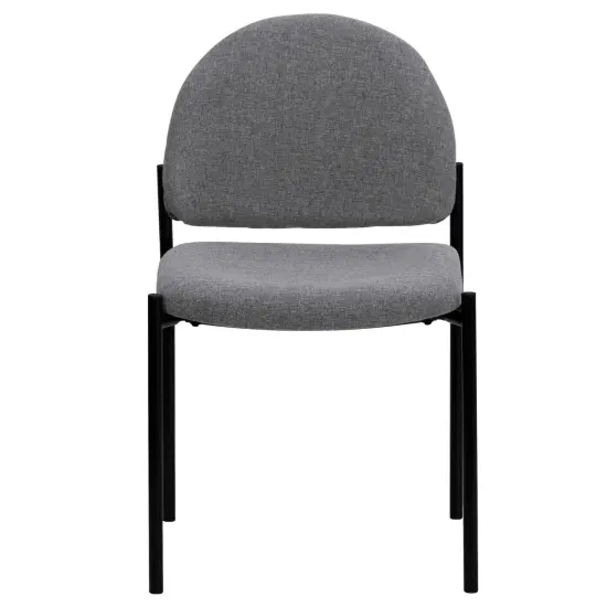 Emma and Oliver Comfort Stackable Steel Side Reception Chair Black Vinyl {8}