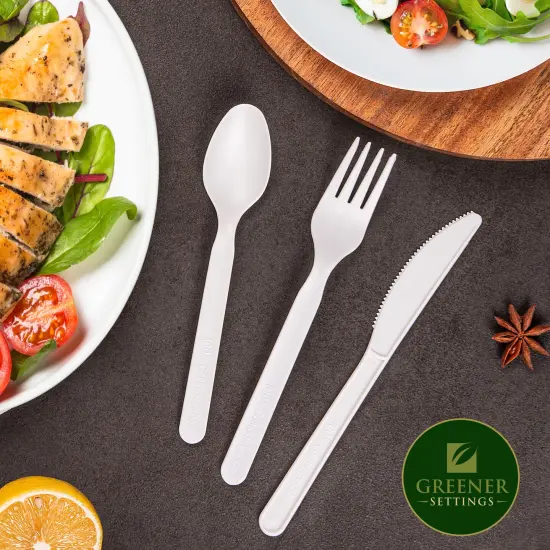 Compostable Disposable Plant Based Cutlery Set (100 Sets) {3}