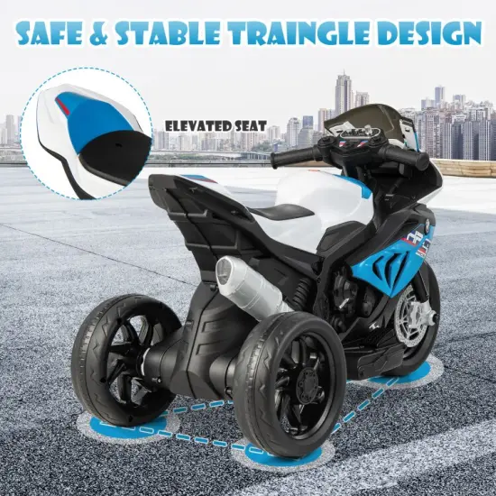 12V Kids Motorcycle Ride-On Toy with USB Port Perfect Gift for Kids Birthdays or Other Festivals Blue {6}