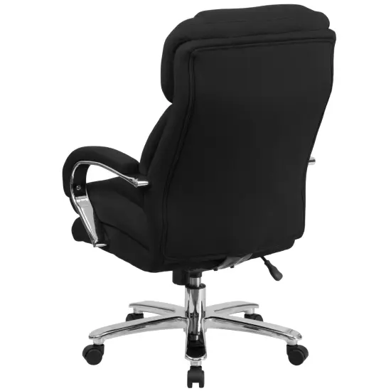 Emma and Oliver 24/7 500 lb. Big & Tall Executive Swivel Ergonomic Office Chair with Loop Arms Black Fabric {4}