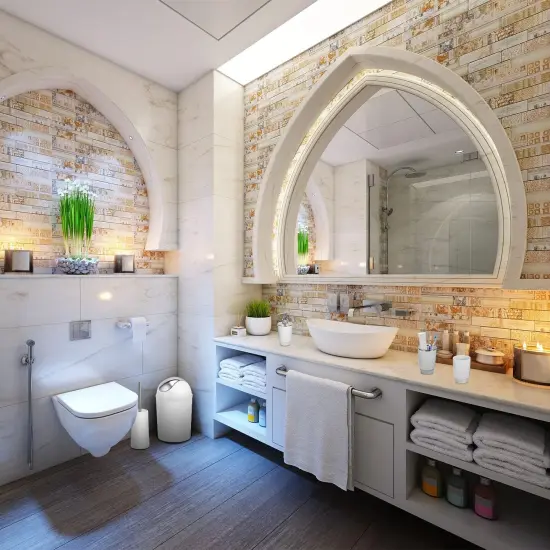 Eggracks 6 Pcs Bathroom Accessories Set including Soap Dispenser | Toothbrush Holder | Tumbler | Soap Dish | Toilet Cleaning Brush and Trash Can White {6}