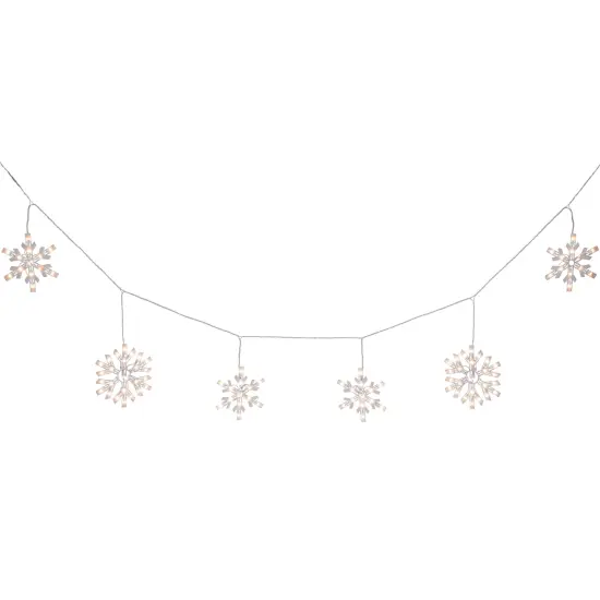 Northlight Snowflake Christmas Lights - Warm White - 8.5' White Wire - 5ct {3}
