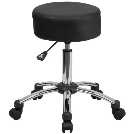 Emma and Oliver Medical Ergonomic Stool with Chrome Base Black {1}
