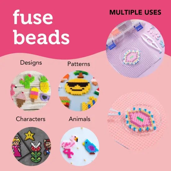 Incraftables Fuse Beads Kit 4000pcs (16 Colors). Best Melting Beads for Kids Crafts. Mini Melty Fuse Beads for DIY Arts & Gifts. Hama 5mm Iron Beads for Kids Kit with Pegboard, Plucker & Instructions {4}