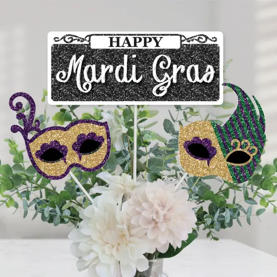 Big Dot of Happiness Mardi Gras - Masquerade Party Centerpiece Sticks - Table Toppers - Set of 15 {1}