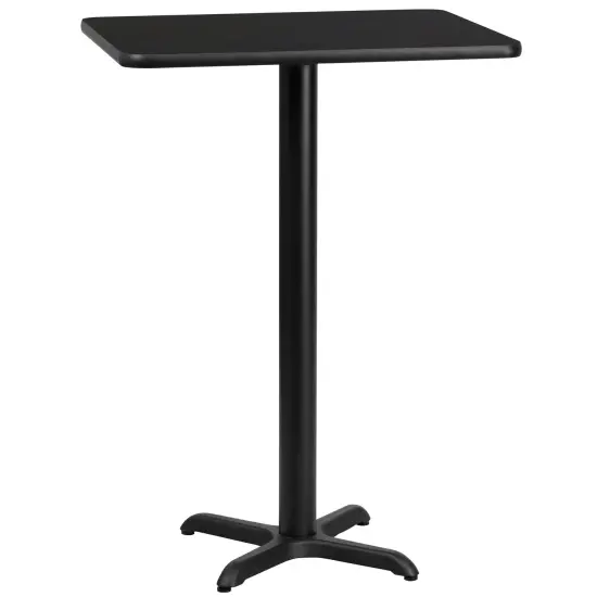 Emma and Oliver 24"x30" Rectangular Laminate Bar Table with 22"x22" Base Black {1}