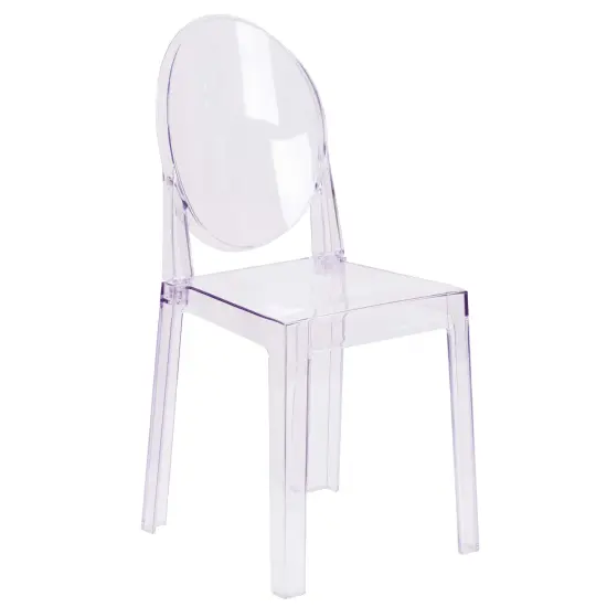 Emma and Oliver Ghost Chair with Oval Back Transparent Crystal {1}