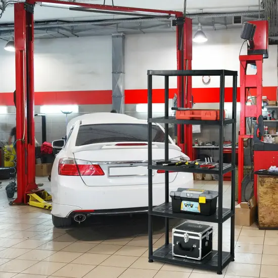 5-Tier Storage Shelving Freestanding Heavy Duty Rack in Small Space or Room Corner {3}