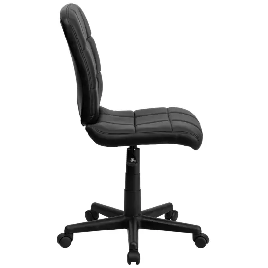 Emma and Oliver Mid-Back Quilted Vinyl Swivel Task Office Chair Black {5}