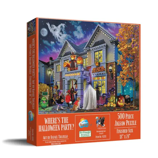 Sunsout Where's the Halloween Party 500 pc Halloween Jigsaw Puzzle 42282 {3}