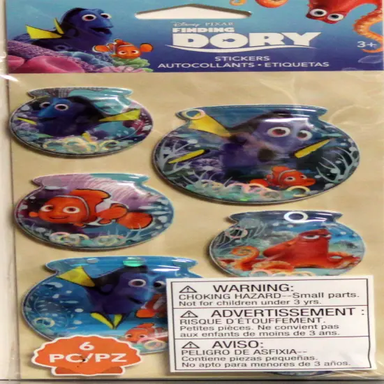 EK Success Disney Finding Dory Fish Bowls Snow Globe Stickers {1}
