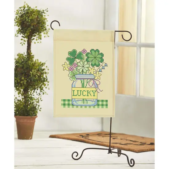 HerrschnersLucky Porch Flag Stamped Cross-Stitch Kit Multicolor {1}