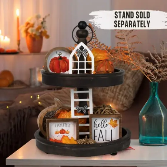 The Ultimate Farmhouse Fall Tiered Tray Decor Set - Beautiful Year Round Seasonal & Halloween Holiday Decoration Bundle - The Perfect Christmas Centerpiece Design for Home & Kitchen Decor {6}