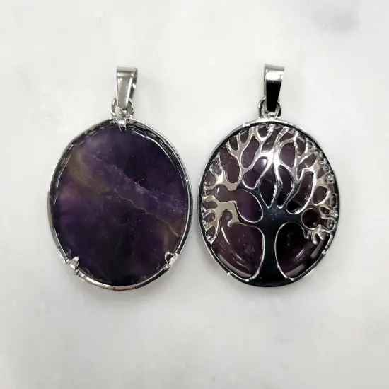Amethyst Tree of Life Pendant {5}