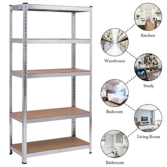 72 Inch Storage Shelf Steel Metal 5 Levels Adjustable Shelves {6}