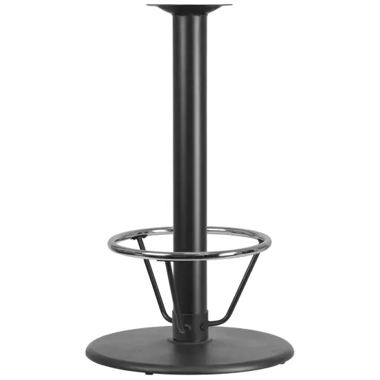 Emma and Oliver 24'' Round Restaurant Table Base with 4'' Dia. Bar Height Column and Foot Ring Black {1}