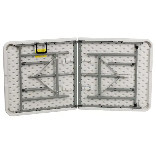 Emma and Oliver 5-Foot Bi-Fold Plastic Folding Table Granite White {5}