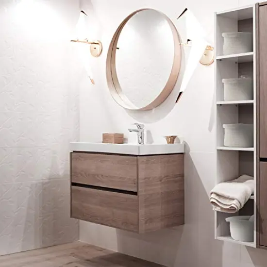 ABenkle Cute Small Woven Basket with Handles, 12"x 8" x 5" Rope Room Shelf Storage Basket Chest Box for Cat and Dog Toys, Empty Decorative Gift - White {3}