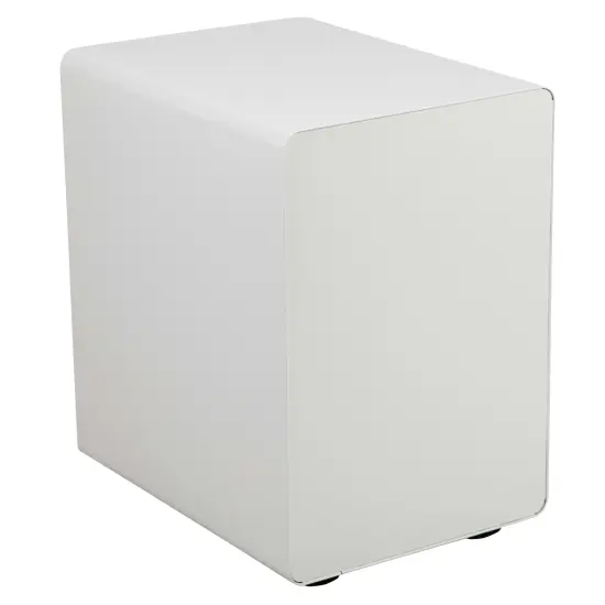 Emma and Oliver Ergonomic 3-Drawer Mobile Locking Filing Cabinet Storage Organizer White and Charcoal {4}